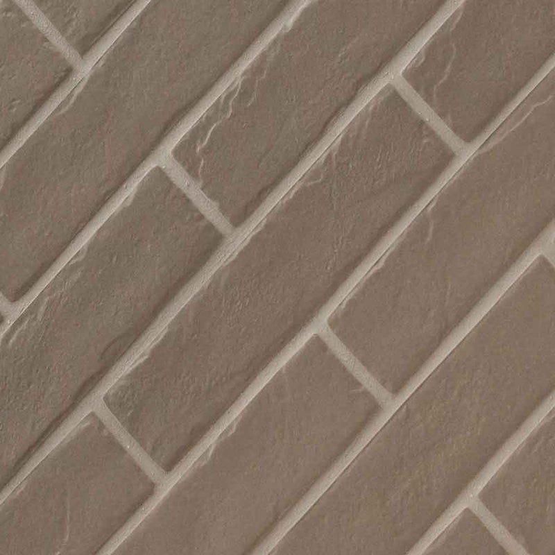Capella putty brick 213x10 matte porcelain floor and wall tile NCAPPUTBRI2X10 product shot angle view