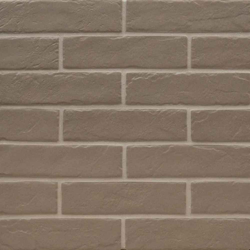 Capella putty brick 2.13x10 matte porcelain floor and wall tile NCAPPUTBRI2X10 product shot wall view