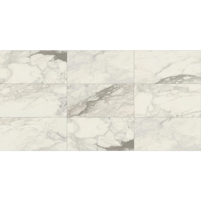 Cararra premium calacatta renoire polished porcelain floor and wall tile liberty us collection LUSIRP0412170 product shot multiple tiles top view