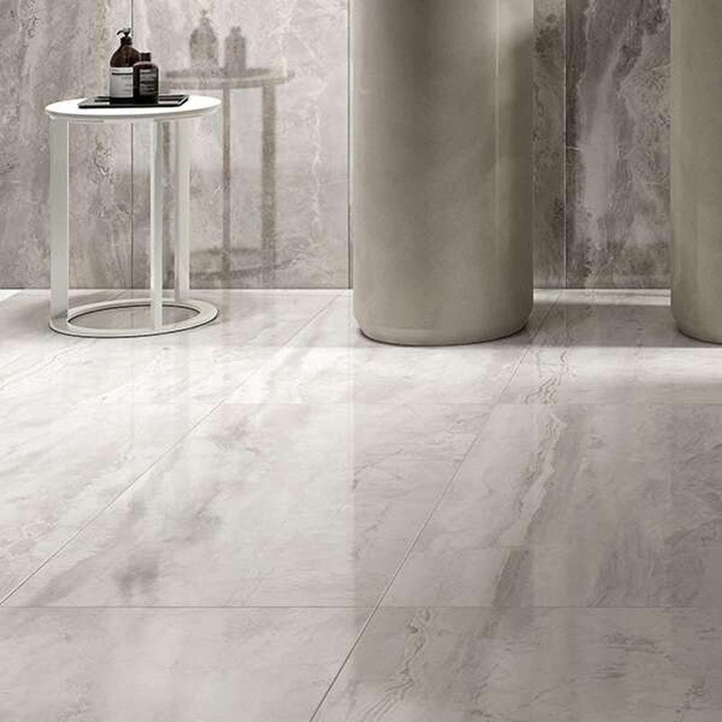 Cararra premium carrara romano white polished porcelain floor and wall tile liberty us collection LUSIRP0412174 product shot multiple tiles angle view