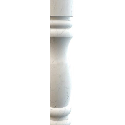 Carrara White marble balustrade polished MEGBC03 profile view