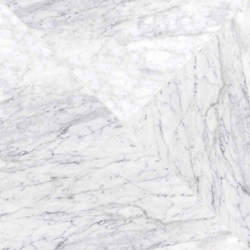 Carrara white 12 in x 12 in honed marble floor and wall tile TCARRWHT1212H product shot profile view