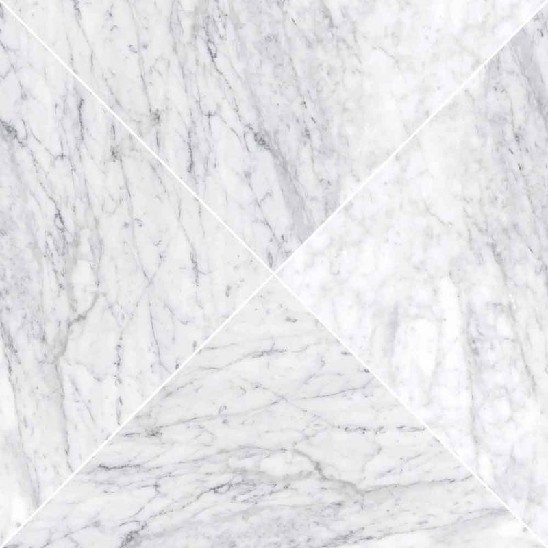 Carrara white 18 in x 18 in honed marble floor and wall tile TCARRWHT181838H product angle view