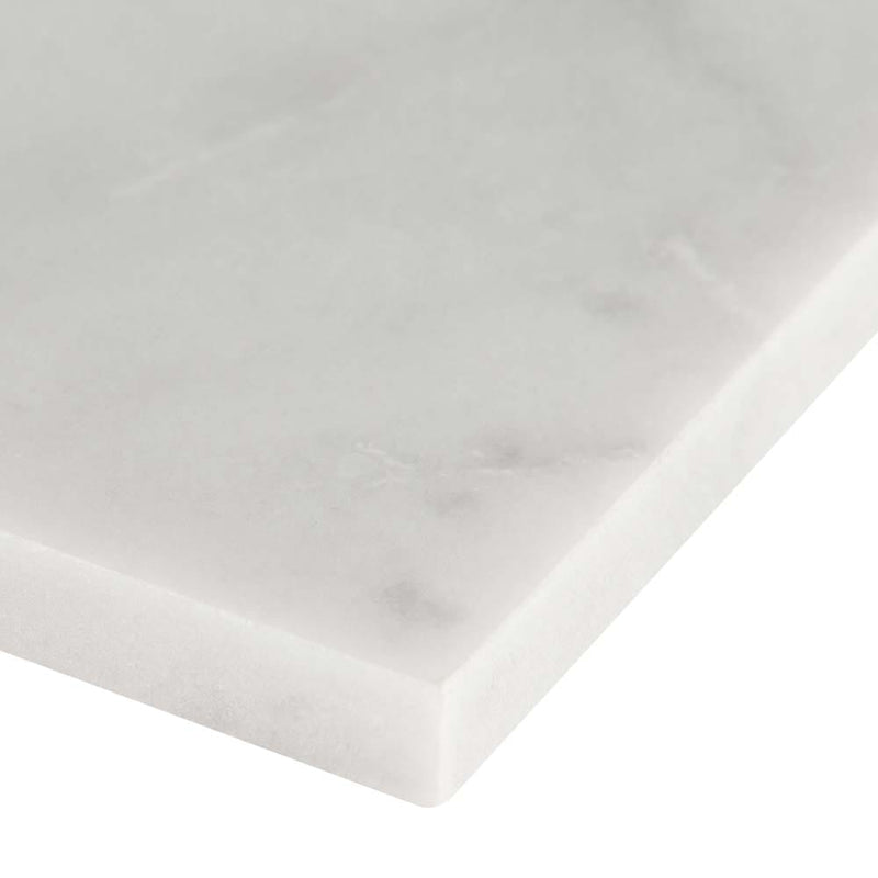 Carrara white 3 in x 6 in honed marble floor and wall tile TCARWHT36H product shot tile profile view