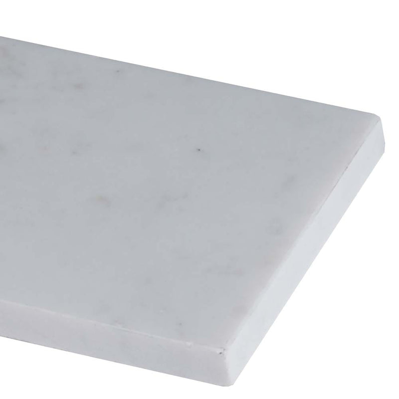 Carrara white 3 in x 6 in polished marble floor and wall tile TCARWHT36P product shot tile profile view