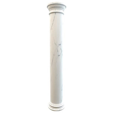 Carrara white marble hand-carved greek doric column base head body included D16xH111 MEGCL03 product shot