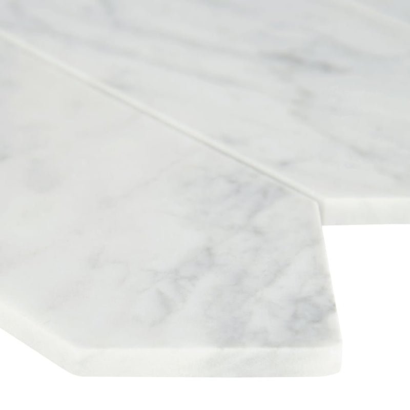Carrara-white-picket-10.63X12-polished-marble-meshmounted-mosaic-tile-SMOT-CAR-PK3X12H-product-shot-profile-view
