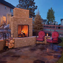 Casa blend 3d multi finish ledger corner 6x18 natural travertine wall tile LPNLTCASBLE618COR-MULTI product shot outdoor view