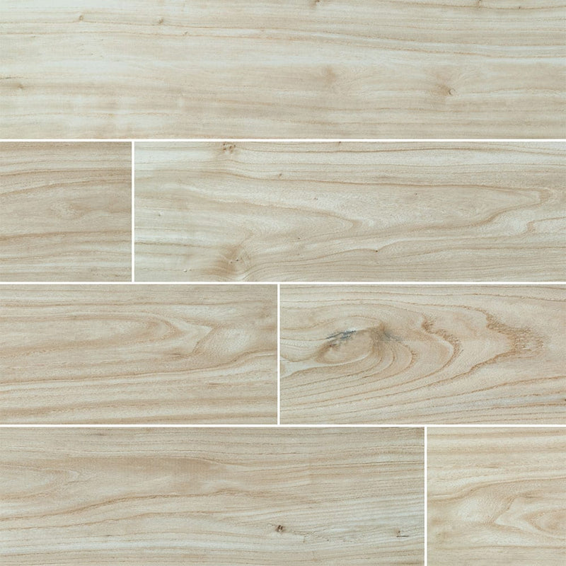 Catalina maple 8x48 polished porcelain floor and wall tile NCATMAP8X48P-N product shot multiple tiles top view
