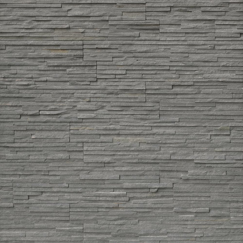 Charcoal pencil splitface ledger corner 6X18 slate wall tile LPNLSCHA618COR PEN product shot multiple tiles top view