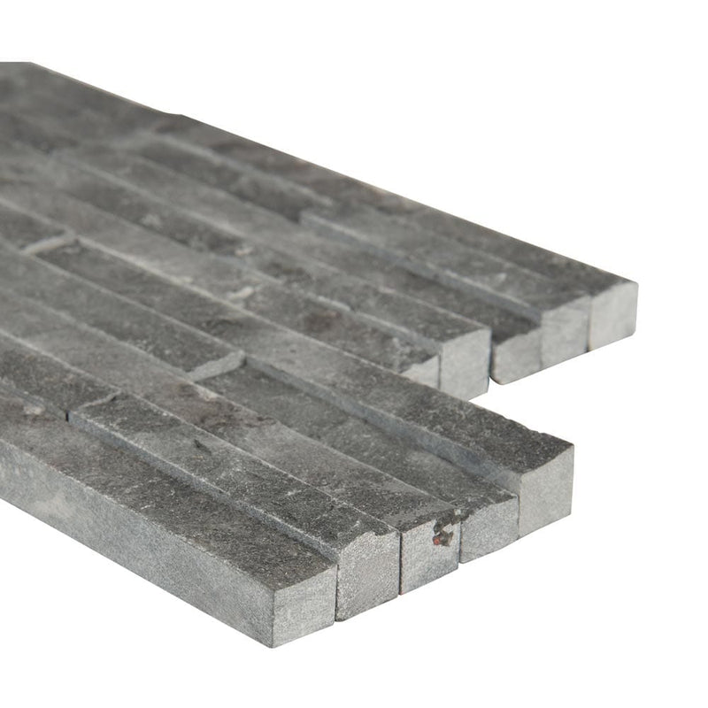 Charcoal pencil splitface ledger corner 6X18 slate wall tile LPNLSCHA618COR PEN product shot profile view