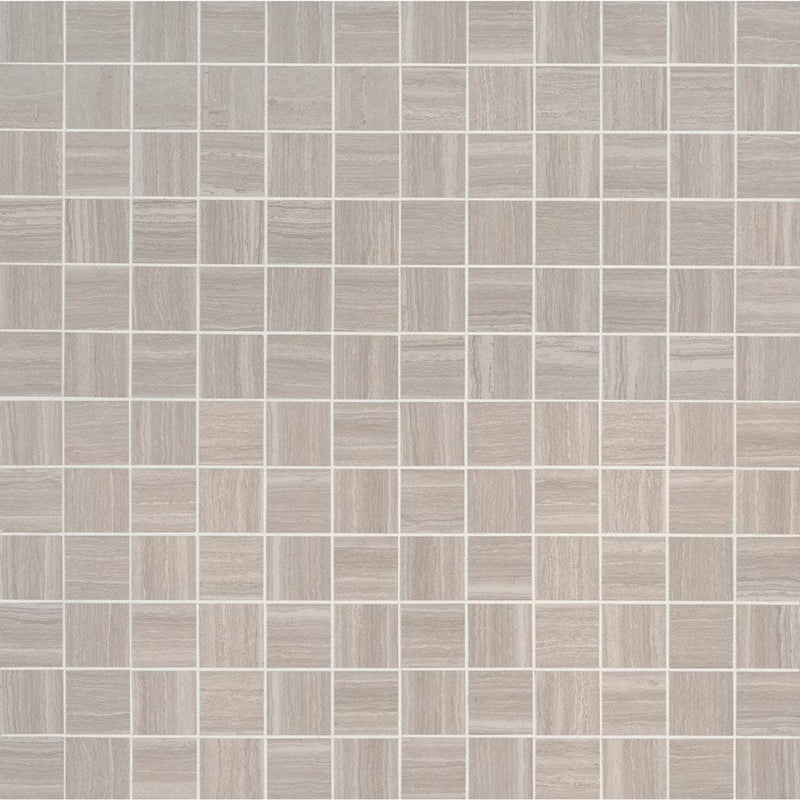 Charisma white 12X12 ceramic mesh monted mosaic tile NCHAWHI2X2 product shot multiple tiles top view