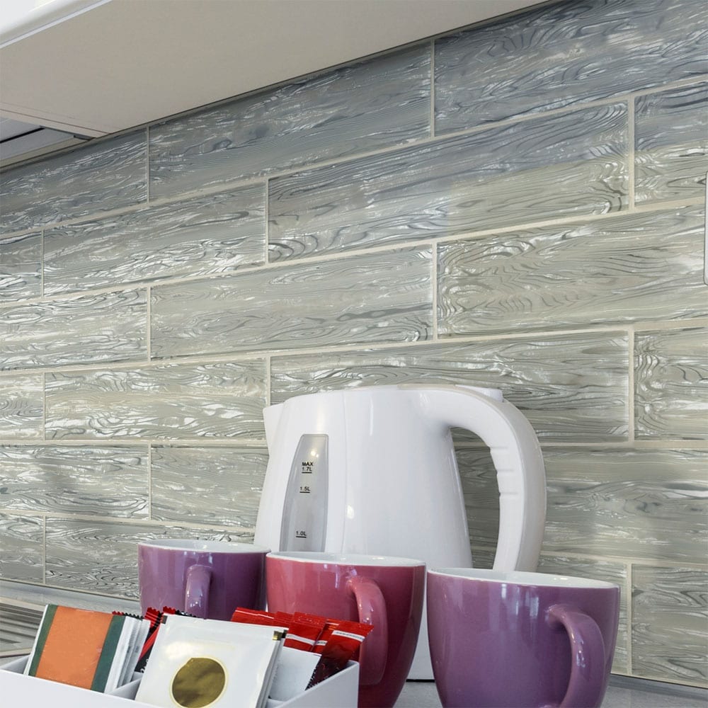 MSI Chilcott Treasure 3x12 Glass Subway Tile - Gray-Light Wood-Look Backsplash