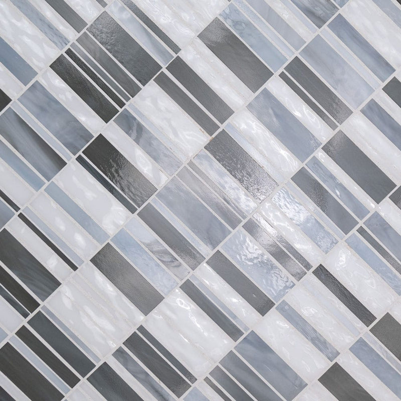 Citi stax lapis 12x12 film face glass mosaic wall tile SMOT-GLSB CISTGRE3MM product shot angle view