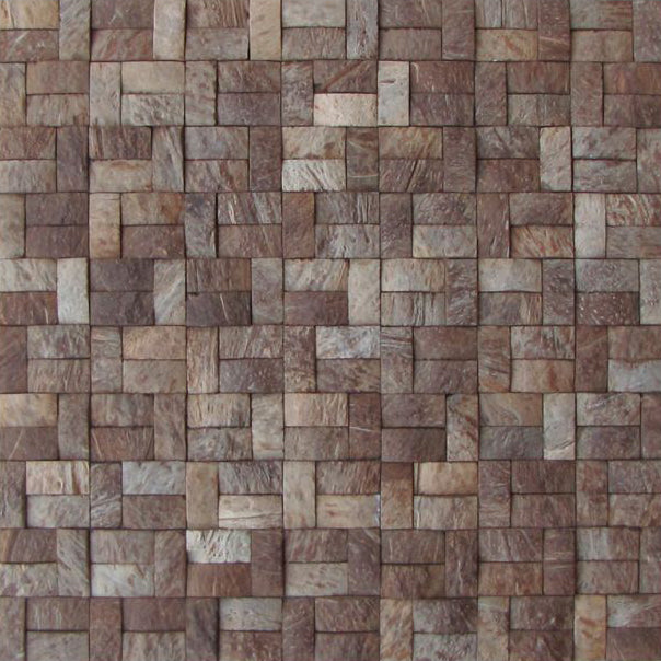 Coconut shell Mesh-mounted Mosaic Wall Tile 911002 top view