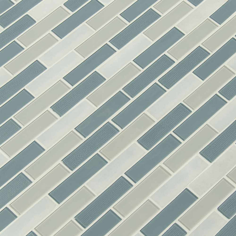 Colosseo azul brick 12X12 glass stone mesh mounted mosaic tile SMOT-SGLS-COLAZU4MM product shot multiple tiles angle view