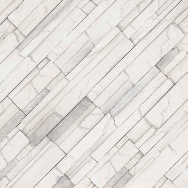 Copen snow stacked stone 9x19.5 natural manufactured stone LPNLECOPSNO6 product shot angle ledger panel view
