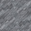 Cosmic black ledger panel 6"x24" splitface marble wall tile LPNLMCOSBLK624 product shot angle view