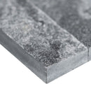 Cosmic black ledger panel 6"x24" splitface marble wall tile LPNLMCOSBLK624 product shot profile view