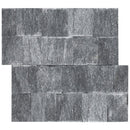 Cosmic black ledger panel 6"x24" splitface marble wall tile LPNLMCOSBLK624 product shot top view 2
