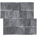 Cosmic black ledger panel 6"x24" splitface marble wall tile LPNLMCOSBLK624 product shot top view 4