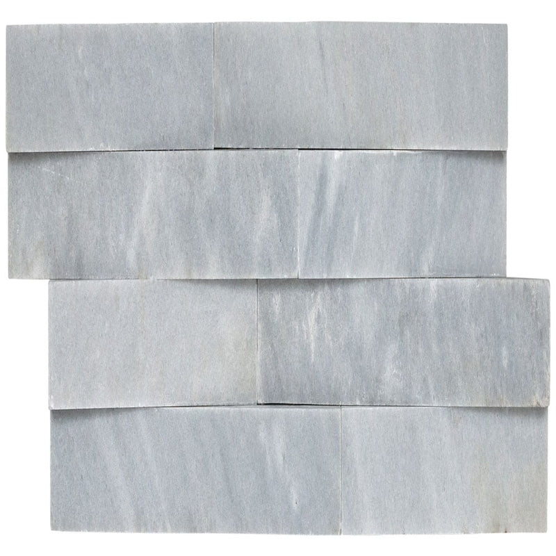 Cosmic gray 3d wave ledger panel 6"x24" honed marble wall tile LPNLMCOSGRY624-3DW product shot top view 7