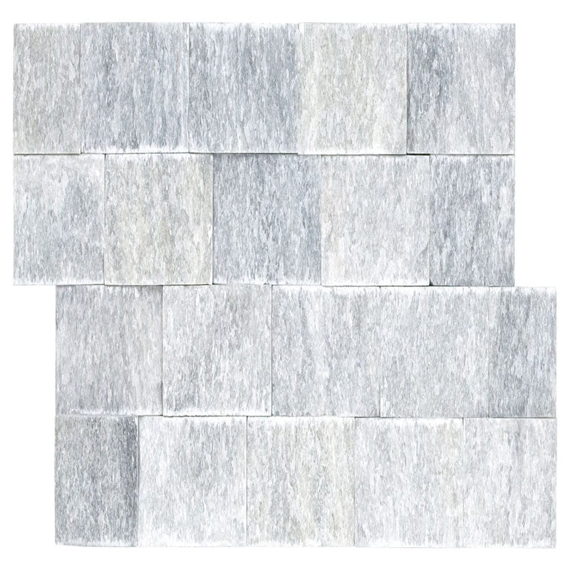 Cosmic gray ledger panel 6"x24" splitface marble wall tile LPNLMCOSGRY624 product shot top view 2