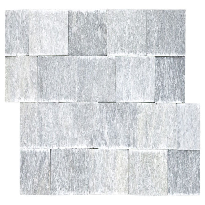 Cosmic gray ledger panel 6"x24" splitface marble wall tile LPNLMCOSGRY624 product shot top view 3