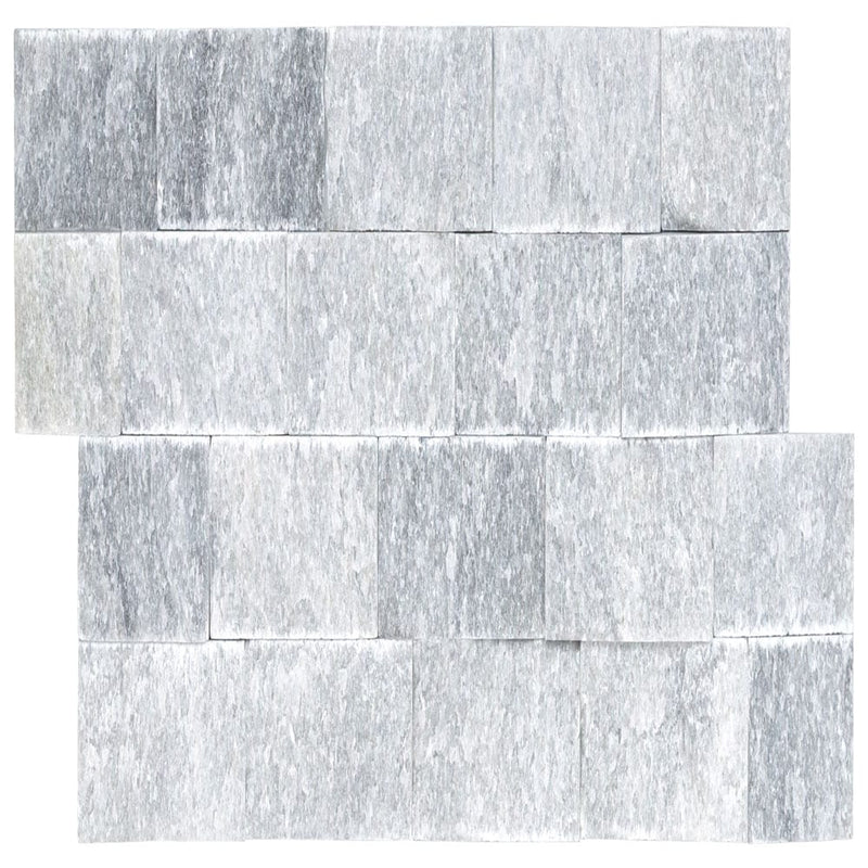 Cosmic gray ledger panel 6"x24" splitface marble wall tile LPNLMCOSGRY624 product shot top view 4