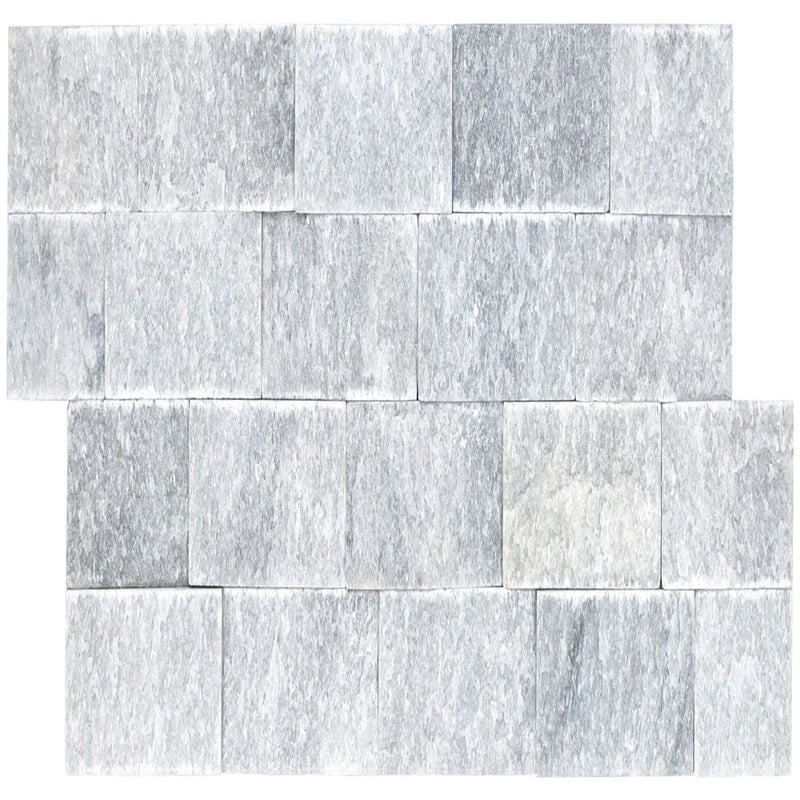 Cosmic gray ledger panel 6"x24" splitface marble wall tile LPNLMCOSGRY624 product shot top view