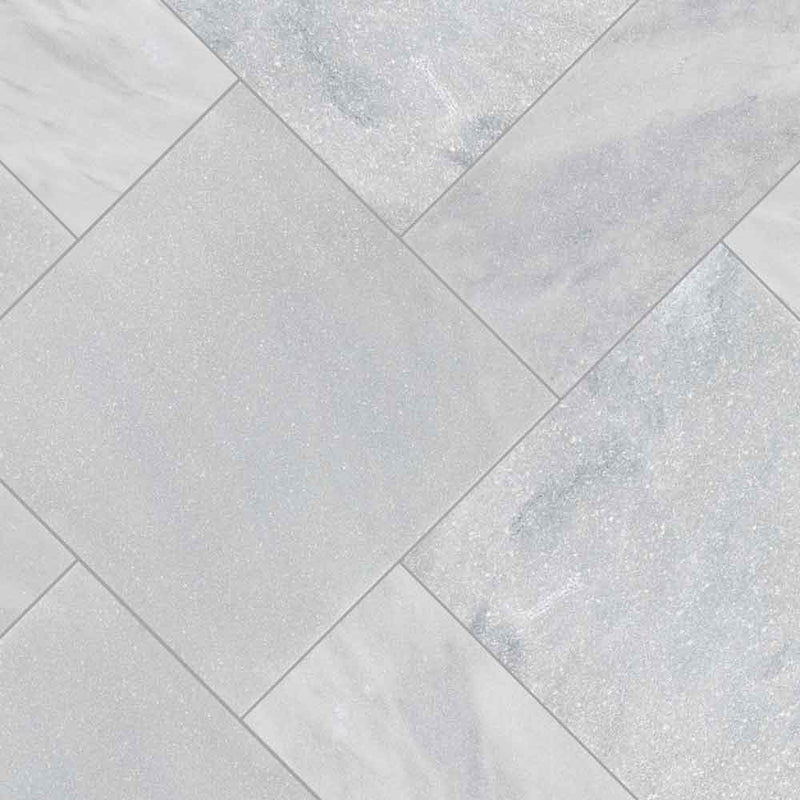 Cosmic gray pattern sandblast marble paver kit 10kits160 sq ftpallet LPAVMCOSGRY10KITS product shot angle view