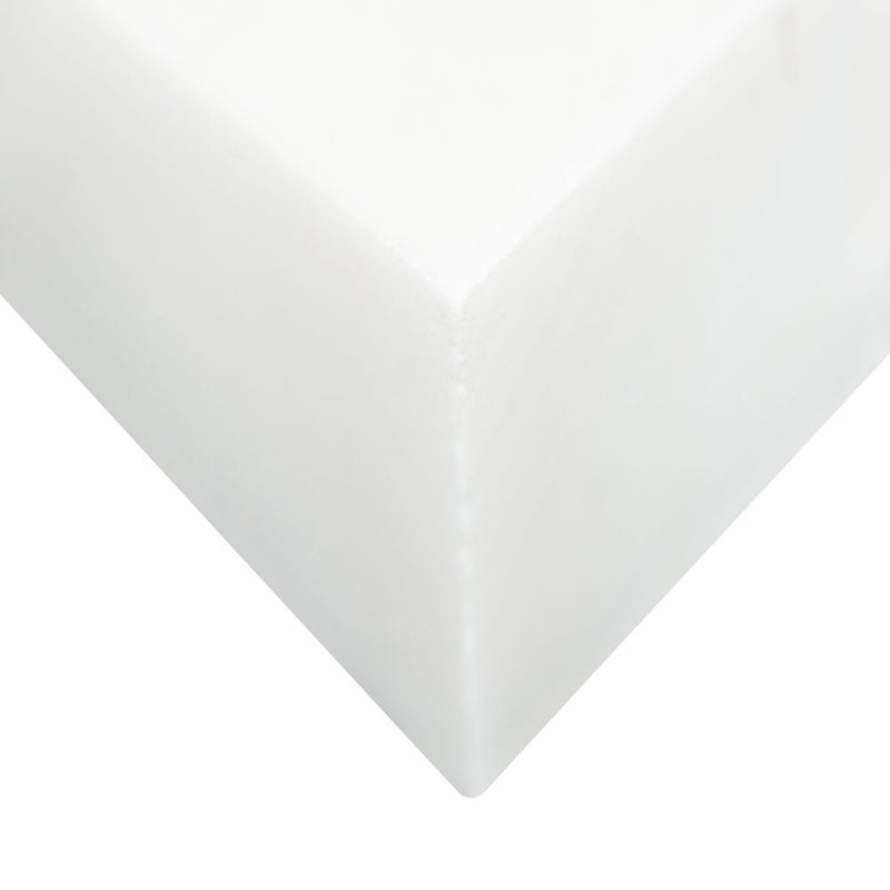 Cosmic white 3d wave ledger panel 6" x 24" honed marble wall tile LPNLMCOSWHI624-3DW product shot profile view