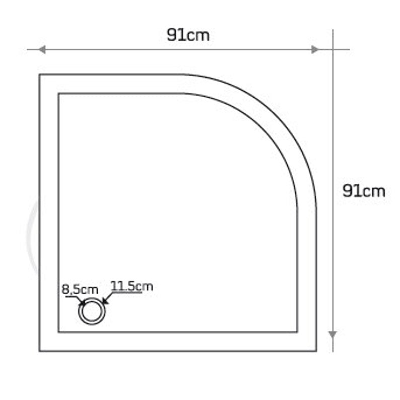 Cream Royal Marble Corner Shower Base Hand-carved from Solid Marble Block (W)36" (L)36" technical drawing