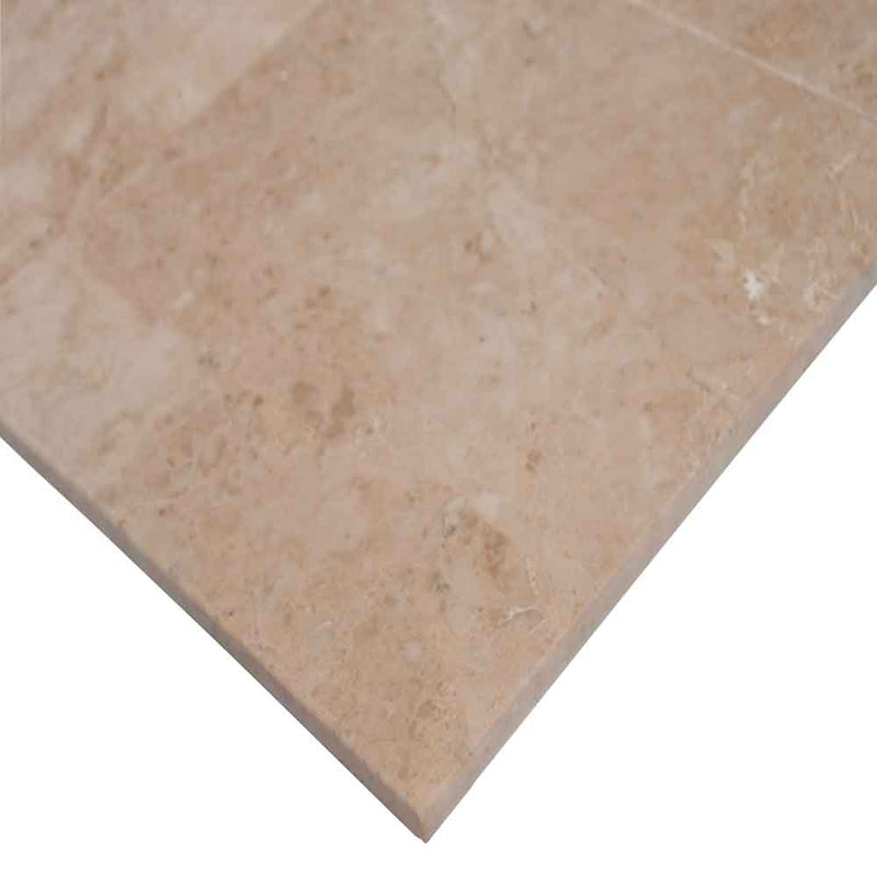 Creama cappuccino 12 in x 12 in polished marble floor and wall tile TTCAPU1212P-C product shot profile view