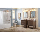 Crema arched herringbone 12X12 polished marble mesh mounted mosaic tile SMOT-ARCH-CREM-HBP product shot bath view