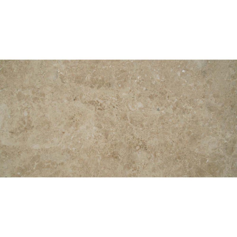 Crema cappuccino 12 x 24 polished marble floor and wall tile TTCAPU1224P-C product shot one tile top view