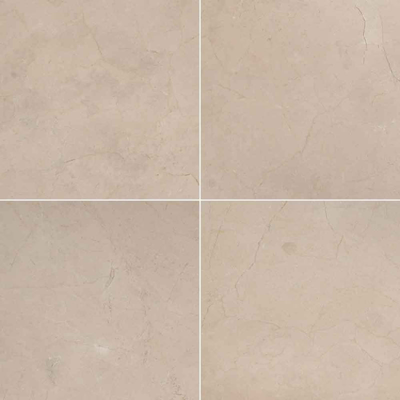 Crema marfil 24 in x 24 in select polished marble floor and wall tile TCREMAR2424SL product shot wall view