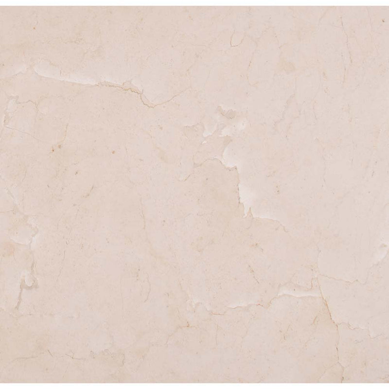 Crema marfil classic 24 in x 24 in polished marble floor and wall tile TCREMAR242450CL product shot one tile top view