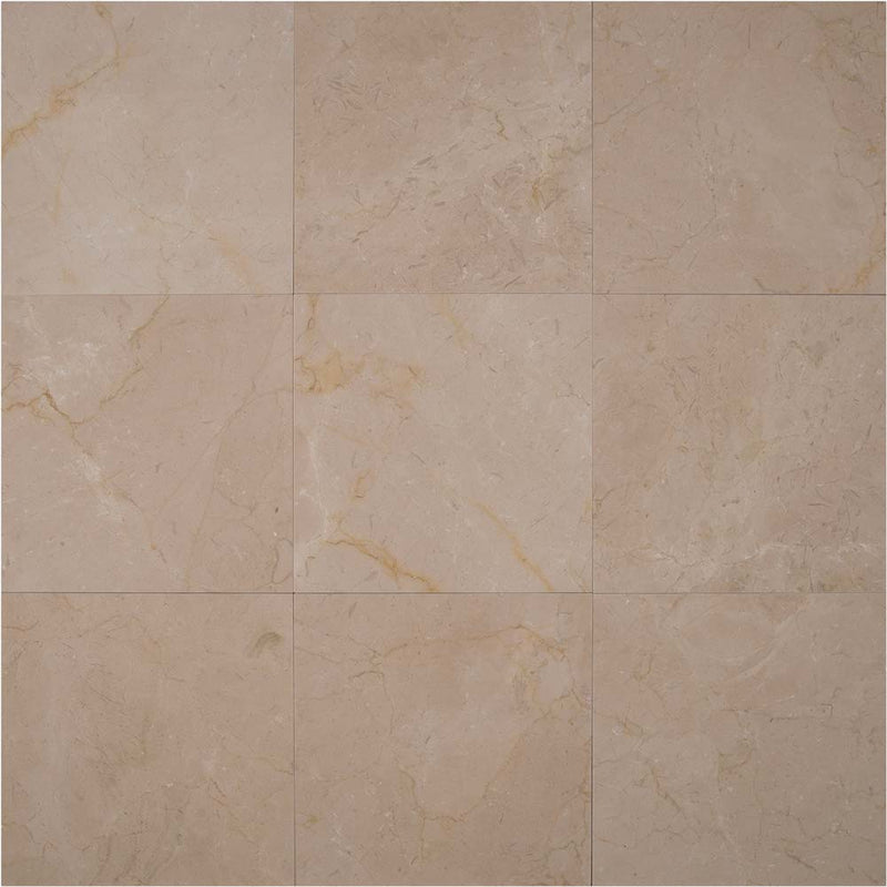 Crema marfil select 12 in x 12 in polished marble floor and wall tile TCREMAR1212SL product shot drawing room view