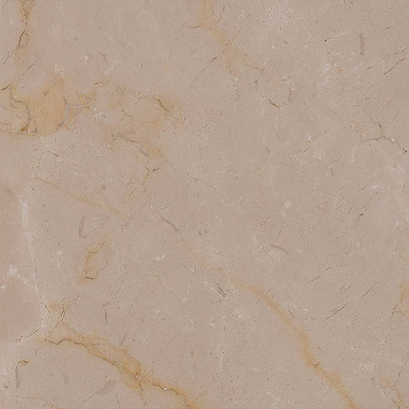 Crema marfil select 12 in x 12 in polished marble floor and wall tile TCREMAR1212SL product shot one tile top view