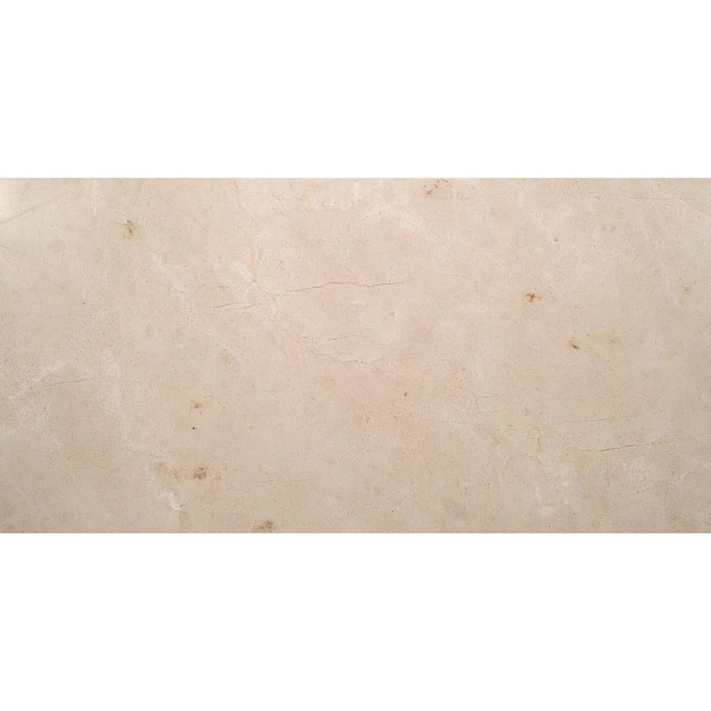 Crema marfil select 12 in x 24 in polished marble floor and wall tile TCREMAR1224SL38 product shot one tile top view