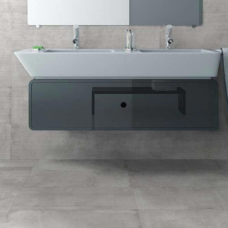 Crete melted ice honed porcelain floor and wall tile liberty us collection LUSIRG0636129 product shot bath view