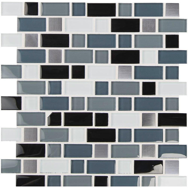 Crystal cove 12X12 glass blend mesh mounted mosaic tile THDWG-GLMT-CCB-8MM product shot multiple tiles close up view
