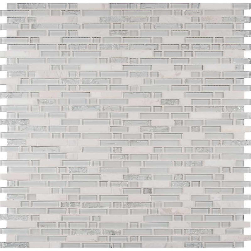 Delano blanco 11.87X11.87 glass stone mesh mounted mosaic tile SMOT-SGLS-DELBLA6MM product shot multiple tiles top view