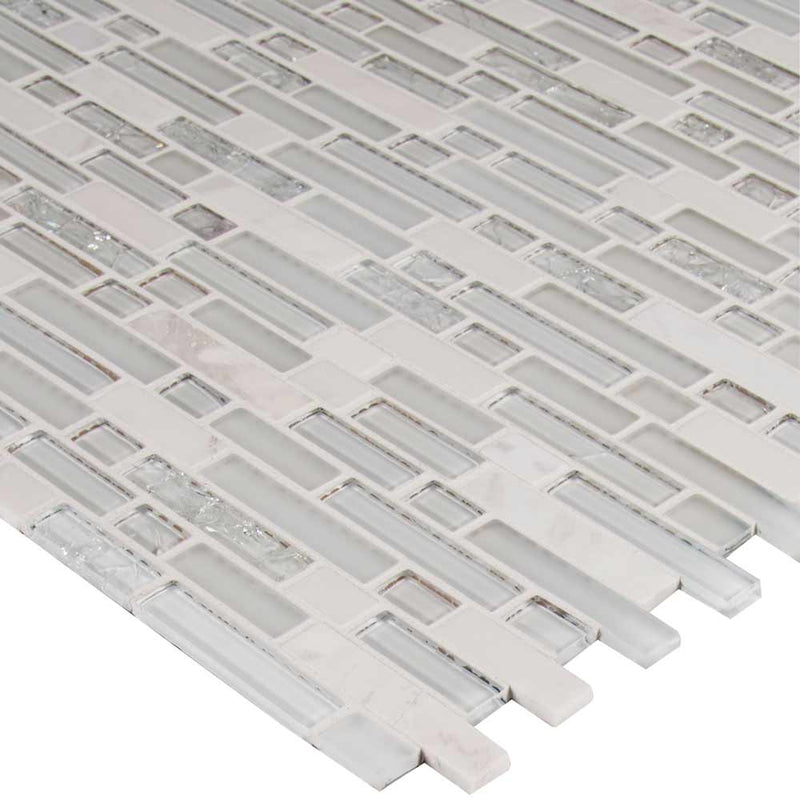 Delano blanco 11.87X11.87 glass stone mesh mounted mosaic tile SMOT-SGLS-DELBLA6MM product shot profile view
