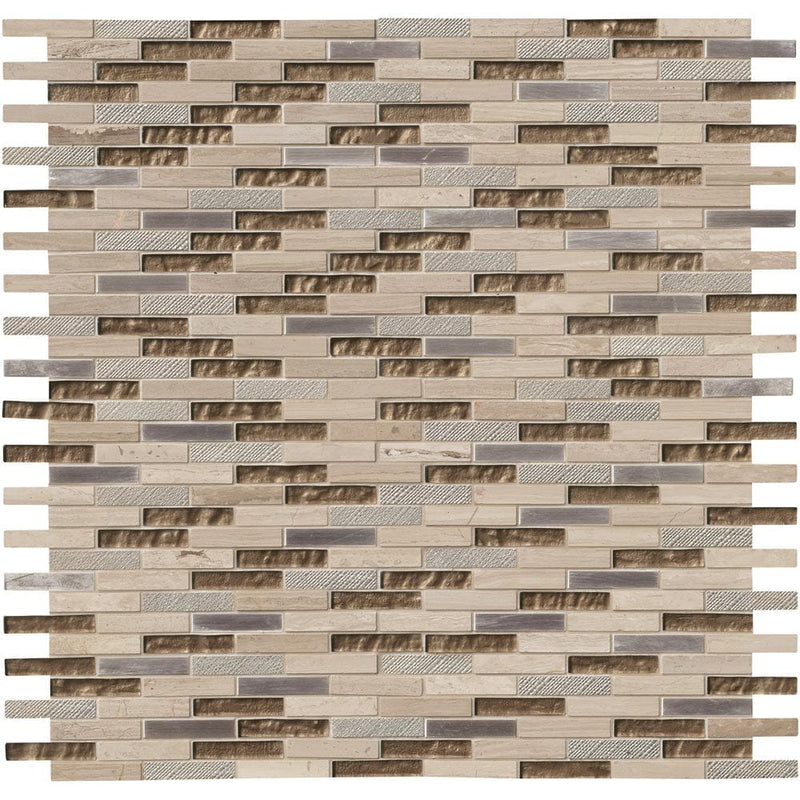 Diamante brick 12X12 glass stone mesh mounted mosaic wall tile SMOT-SGLSMT-DIA8MM product shot multiple tiles top view