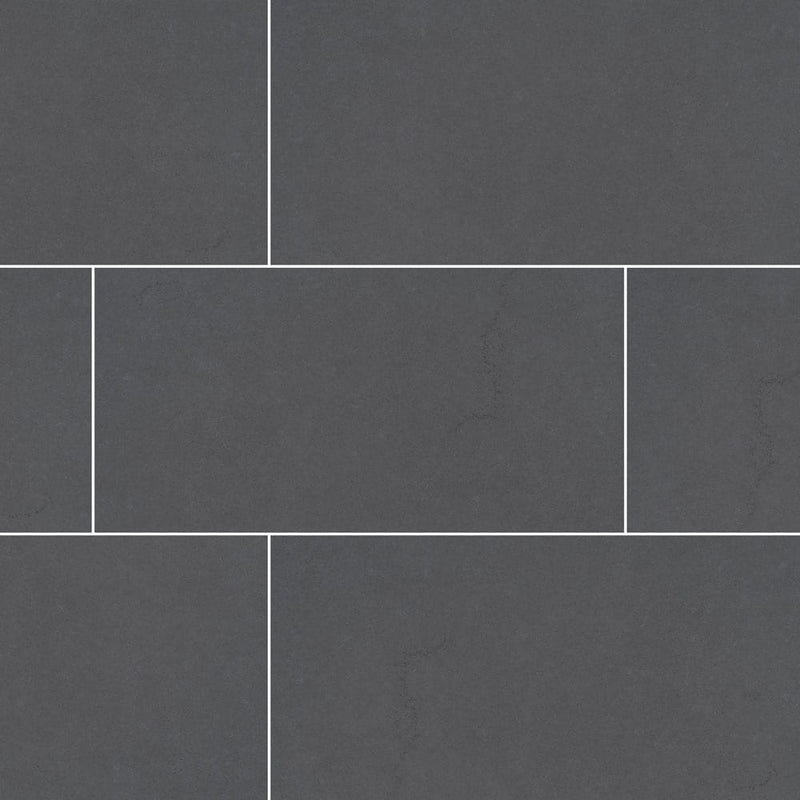 Dimensions Graphite 24"x48" Glazed Porcelain Floor And Wall Tile NDIMGRA2448-N product shot top wall view
