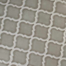 Dove gray arabesque 10.83X15.5 glazed ceramic mesh mounted mosaic wall tile SMOT-PT-DG-ARABESQ product shot multiple tiles angle view