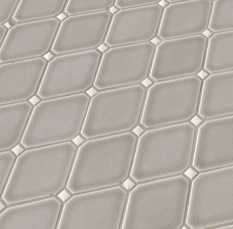 Dove gray diamond 12.28x12.8 glazed ceramic meshmounted mosaic tile  msi collection SMOT-PT-DG-DIAMOND product shot angle view