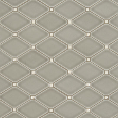 Dove gray diamond 12.28x12.8 glazed ceramic meshmounted mosaic tile  msi collection SMOT-PT-DG-DIAMOND product shot wall view